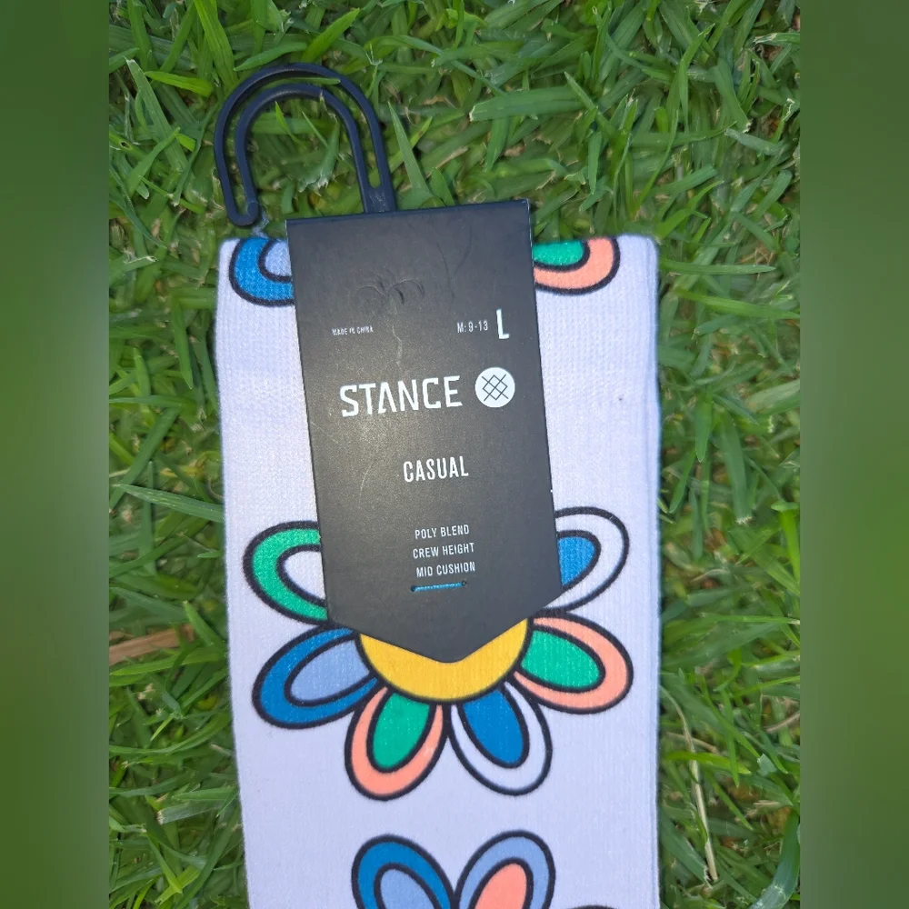 Stance White Socks with Colorful Flower Design